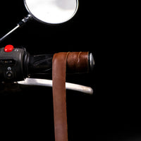 Trip Machine, leather handlebar grip wraps - Dark Tan Cognac
